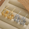 Women's Copper Plated Geometric Micropaved Zircon Earrings