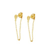 Women's Copper Plated With Real Gold Geometric Star Ushape Zircon Earrings