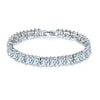 Women's Copper Platinum Plated Geometric Square Zirconia Bracelet And Anklet Fashion Jewelry