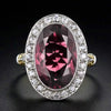 Women's Copper Pomegranate Red Zircon Two Color Geometric Inlaid Ring