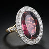 Women's Copper Pomegranate Red Zircon Two Color Geometric Inlaid Ring