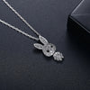 Women's Copper Rabbit Pendant Necklace With Inlaid Zircon Electroplated Short Clavicle Chain Jewelry