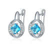 Women's Copper Rhombus Zircon Stud Earrings With Four Claw Set Aaa Zircon And Hollow Full Stone Design