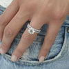Women's Copper Ring Set With Geometric Pattern And Zircon Treatment