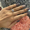 Women's Copper Ring Set With Geometric Pattern And Zircon Treatment