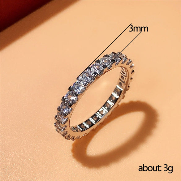 Women's Copper Ring Set With Geometric Simulated Zirconia In Fashion Style