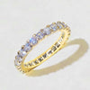 Women's Copper Ring Set With Geometric Simulated Zirconia In Fashion Style