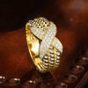 Women's Copper Ring With Geometric Letters Numbers And Text Pattern Zirconia Design