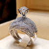 Women's Copper Ring With Zirconia And Geometric Design