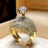 Women's Copper Ring With Zirconia And Geometric Design