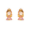 Women's Copper 925 Silver Needle Earrings With Geometric And Cartoon Characters Micro Set Colorful Zircon