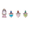 Women's Copper 925 Silver Needle Earrings With Geometric And Cartoon Characters Micro Set Colorful Zircon