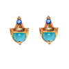 Women's Copper 925 Silver Needle Earrings With Geometric And Cartoon Characters Micro Set Colorful Zircon