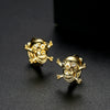 Women's Copper Skull Ear Cuff Earrings With Zircon Simple Geometric Electroplated Metallic Jewelry