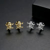 Women's Copper Skull Ear Cuff Earrings With Zircon Simple Geometric Electroplated Metallic Jewelry