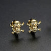 Women's Copper Skull Ear Cuff Earrings With Zircon Simple Geometric Electroplated Metallic Jewelry