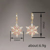 Women’s Copper Snowflake Flower Earrings With Romantic Elegant Christmas Style And Delicate Festive Design