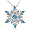 Women's Copper Snowflake Pendant Necklace With Zirconia Geometric Design And Ochain Festive Jewelry