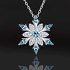 Women's Copper Snowflake Pendant Necklace With Zirconia Geometric Design And Ochain Festive Jewelry