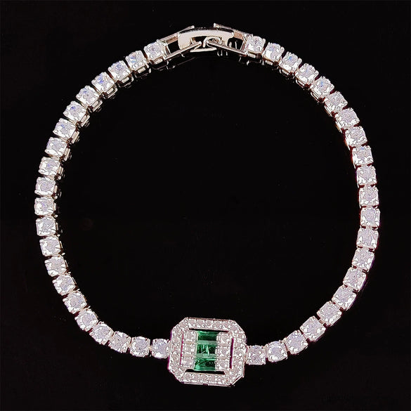 Women's Copper Square Diamond Star Geometric Bracelet