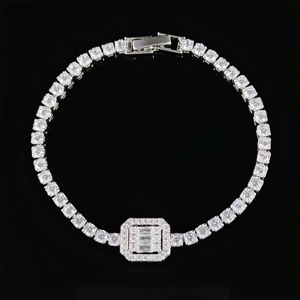 Women's Copper Square Diamond Star Geometric Bracelet