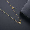 Women's Copper Star Pendant Necklace With Zircon Inlay Electroplated Finish Minimalist Ochain Jewelry
