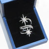 Women's Copper Star Ring With Zirconia Micro Inlay Layered Geometric Design And Distinctive Fashion Jewelry Style