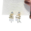 Women's Copper Star Tassel Earrings With Silver Ear Needles And Diamondstudded Minimalist Design
