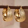 Women's Copper Ushaped Geometric Rhombus Electroplated Earrings With Flower Style