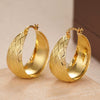 Women's Copper Ushaped Geometric Rhombus Electroplated Earrings With Flower Style