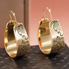 Women's Copper Ushaped Geometric Rhombus Electroplated Earrings With Flower Style
