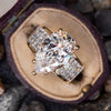 Women's Copper Water Drop Pearshaped Zircon Ring With Simple Microinlaid Square Diamond