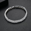 Women's Copper Wheat Ear Bracelet With Zircon Crystal Flower And Geometric Design Electroplated Fashion Jewelry