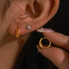 Women's Copper Zinc Alloy Geometric Minimalist Electroplated Circle Ear Buckle Earrings With Roman Numerals