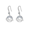 Women's Copper Zircon Alphabet Pendant Necklace And Earrings Set With Round Letter Chain Design Micro Inlay Jewelry