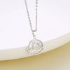 Women's Copper Zircon Alphabet Pendant Necklace And Earrings Set With Round Letter Chain Design Micro Inlay Jewelry