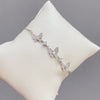 Women's Copper Zircon Butterfly Bracelet With Geometric Design Electroplated Finish And Adjustable Pull Closure