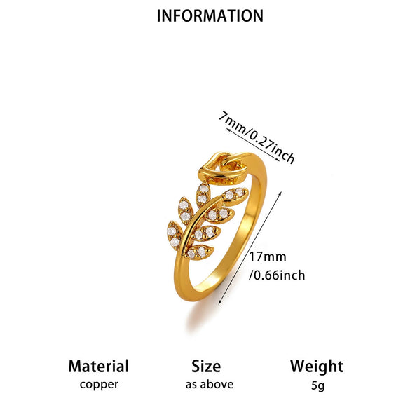 Women's Copper Zircon Butterfly Open Ring With Cute Animal Design And Gold Plated Finish Wholesale Fashion Jewelry