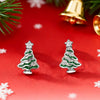 Women's Copper Zircon Christmas Tree Earrings With Geometric Star Design Holiday Jewelry