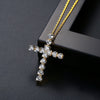 Women's Copper Zircon Cross Pendant Collarbone Necklace With Electroplated Ochain Simple Punk Jewelry