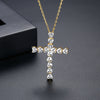 Women's Copper Zircon Cross Pendant Collarbone Necklace With Electroplated Ochain Simple Punk Jewelry