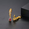 Women's Copper Zircon Drop Earrings With Creative Courtinspired Design And Elegant Statement Style