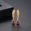 Women's Copper Zircon Drop Earrings With Creative Courtinspired Design And Elegant Statement Style
