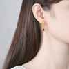 Women's Copper Zircon Drop Earrings With Creative Courtinspired Design And Elegant Statement Style