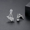 Women's Copper Zircon Earrings With Geometric Flower Design Electroplated Fashion Jewelry Gift