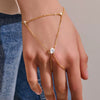 Women's Copper Zircon Finger Chain Hand Jewelry With Star Shape Electroplated Fashion Ins Style Light Luxury Casual Design