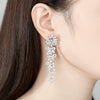 Women's Copper Zircon Flower Earrings With Micropavé Detail Delicate Bridal Jewelry With A Lightluxury Floral Design