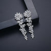 Women's Copper Zircon Flower Earrings With Micropavé Detail Delicate Bridal Jewelry With A Lightluxury Floral Design