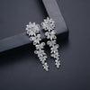 Women's Copper Zircon Flower Earrings With Micropavé Detail Delicate Bridal Jewelry With A Lightluxury Floral Design