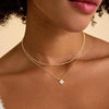 Women's Copper Zircon Four Leaf Clover Necklace Geometric Pendant With O Shaped Chain Electroplated Minimalist Fashion Jewelry